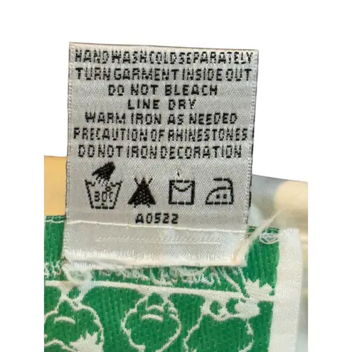 Vintage The Quacker Factory Womens Button Up Top Size 1X Embroidered Floral Bees White