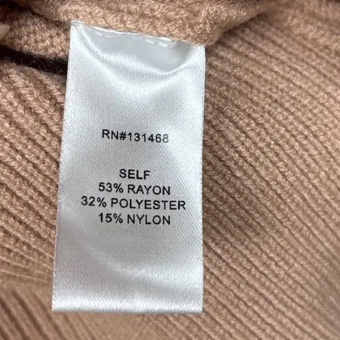 Fate Women's Size Small Tan Sequin Fringe Crewneck Long Sleeve Sweater