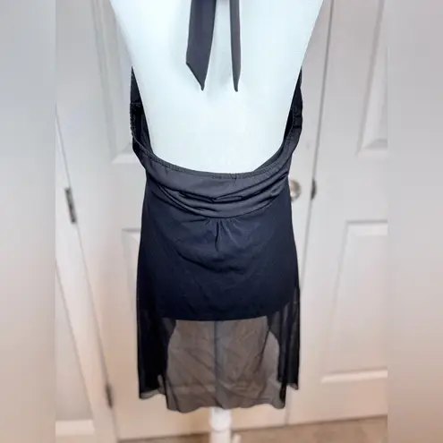 Seven7 Y2K Vintage Fairycore Goth Boho Top 14/16 Velvet Sequin Halter Whimsigoth