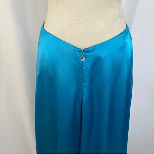 Teal Blue‎ Dress Size 8 Beaded Evening Party Cocktail Prom Bedazzled Rhinestone Blue