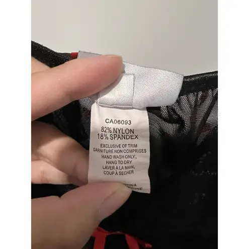 ✨ Kissable by Coquette Lingerie Top Black Red Hearts One Size Sexy Sheer Size undefined