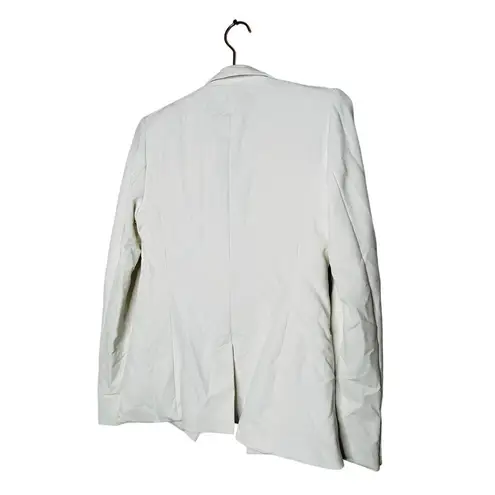 Veronica Beard White Bi-Stretch Notched Collar Single Snap Jacket Size 2
