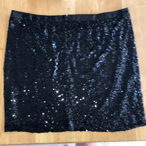 Lane Bryant  Black Sequined Pencil Skirt Lined Knee Length Women's Plus 28