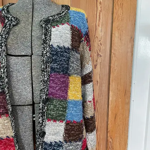 Vintage Jane’s Closet Patchwork Cardigan Cottage Core Granny Square Sweater ~M Red Size M