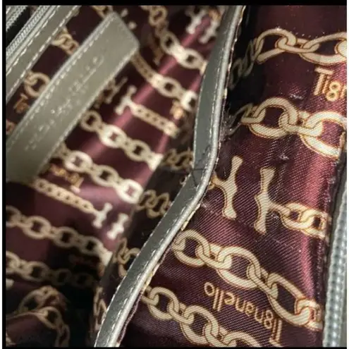 TIGNANELLO Women’s Double Strap Metallic Pebble Leather Handbag 8.5X4.5X… Silver