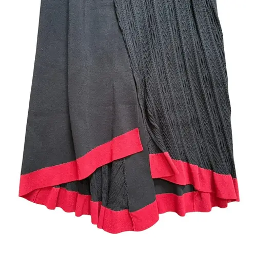 Esteban Cortazar x RTR Square Neck Sweater Dress in Black/Red, Size S Black