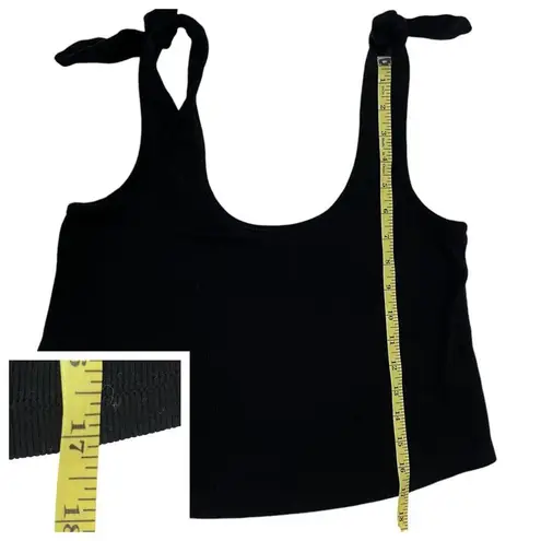 Marine layer Lexi Knot Strap Rib Tank - Black - XS