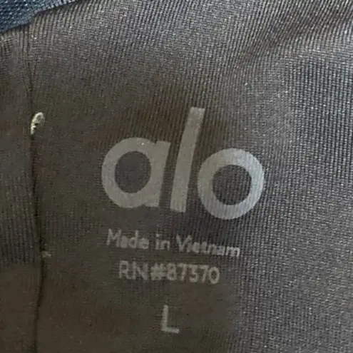 Alo Yoga Lush Blue Sleeveless Strappy Cami Camisole Sports Bra Crop Tank Top L Size L