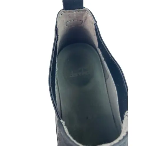 Dansko * Bootie Shoes Womens Size 37 Black Coated Leather Slip On Comfort Staple