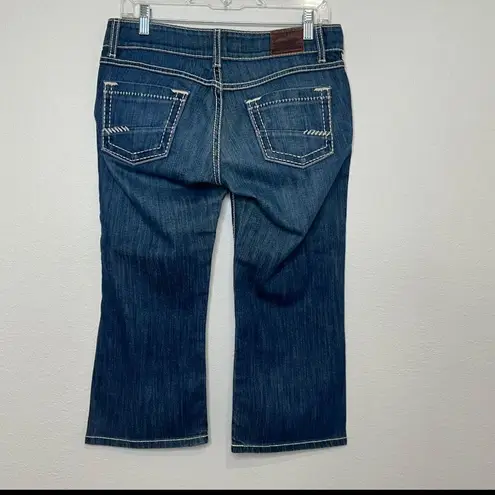 BKE  Buckle Denim Capri Cropped Jeans Starlite Thick Stitch Women Sz 28
