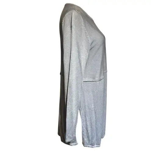 J. Jill Knit Top Tunic Blue Long Sleeve SZ SM Boho Cottage Core Office Siren