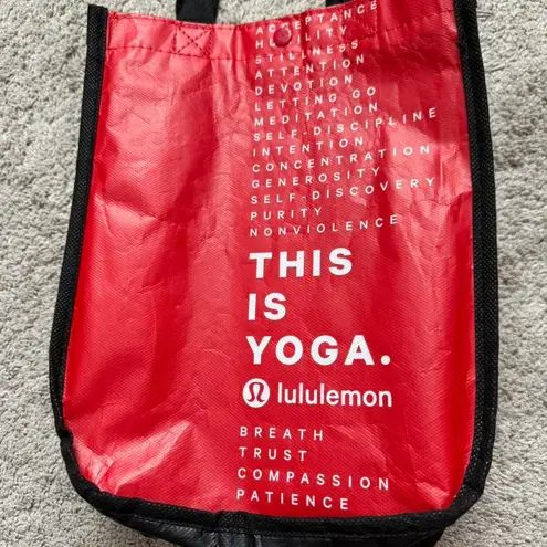 Lululemon Red This Is Yoga Canvas Tote Bag