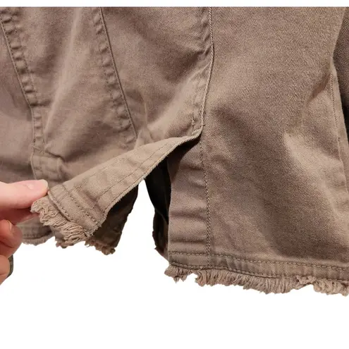 Vintage A.M.I Brown Retro Long Sleeve Snap Fringe Trim Crop Blazer Jacket Large