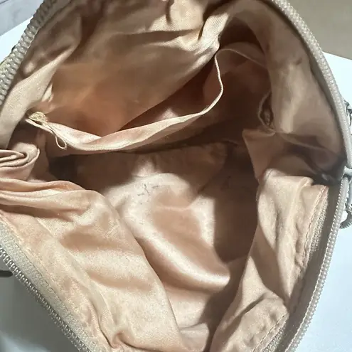 Vintage Chainmail Purse Evening Bag Shoulder Chain Strap Taupe Retro Party