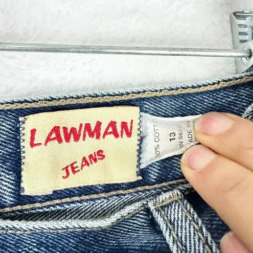 LawMan Vintage Western Tapered Leg Mom Jeans Size 4 Medium Wash Rigid Denim