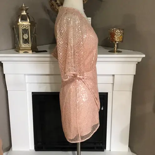 NBD  x Naven Nicole Dress In Peach Blush Sequins