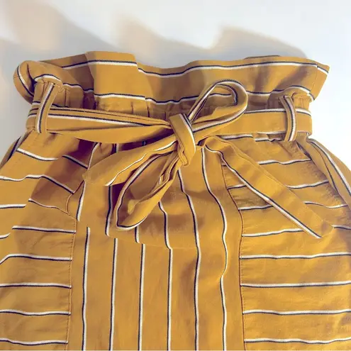 Topshop  Mustard Colored Striped Mini Skirt Size 4