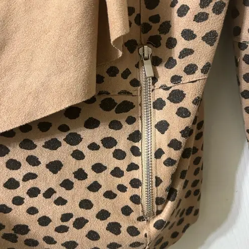 Bagatelle Collection Cheetah Print Drape Front Jacket/Blazer(Size Medium) Brown