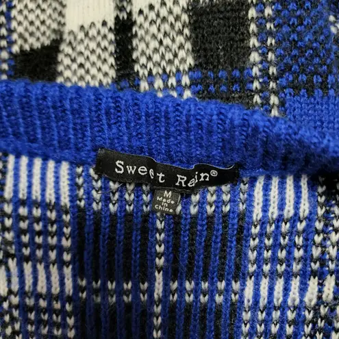 Sweet Rain blue plaid open front blanket cardigan size medium