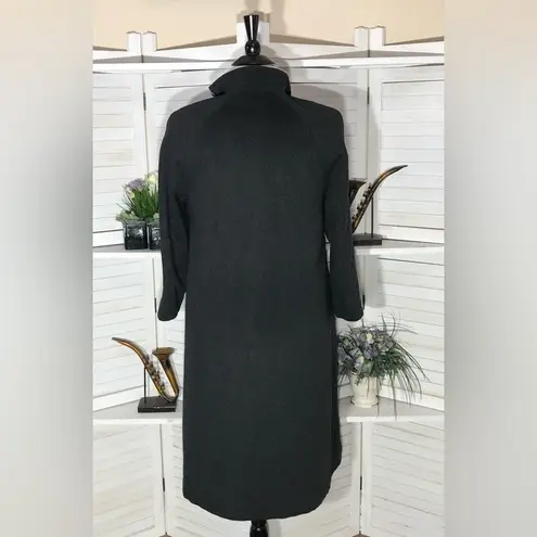 Vintage 50s Jackie O style gray wool gabardine long duffle coat heavy A line XL