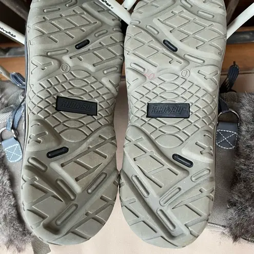Khombu Slope Waterproof Faux Fur Winter Boots in Grey Size 7