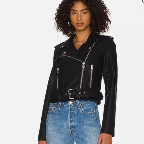 Pistola NWT Tracy Faux Leather Moto Jacket in Black READ