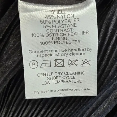 Rachel Gilbert Zion Mini Dress in Black with Feather Trim Size US 4