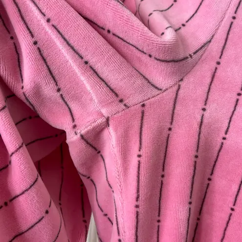 Women’s pink striped drawstring waist soft fuzzy fleece pajama bottoms XL