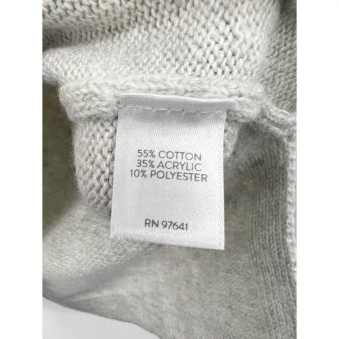 J. Jill Women's Pullover Crewneck Acrylic Sweater Stretch Light Gray Size XS