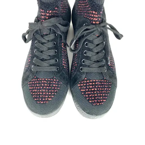 Ash Womens Ninja Sock Trainers Cashmere Tweed Knit Red Black Suede Trim Size 40