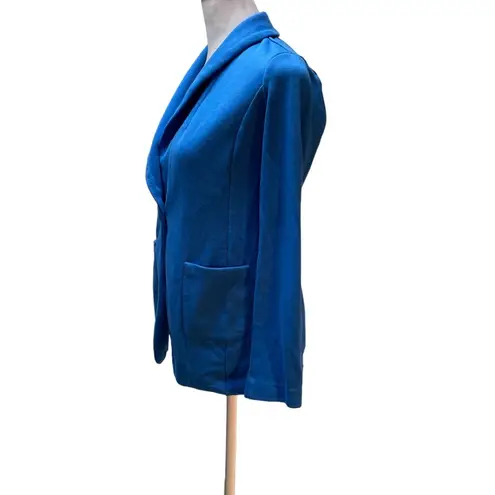 Susan Graver Weekend Blue Long Sleeve Women's Knit Blazer with Pockets Size XXSP