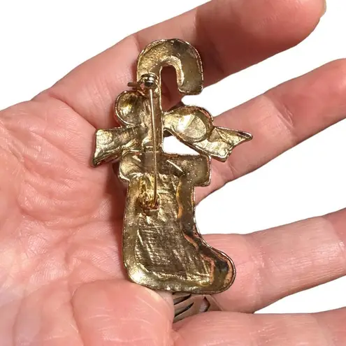 Vintage Lot Christmas Pins MYLU Cherub, Avon Christmas Basket, Stick Pin Plus