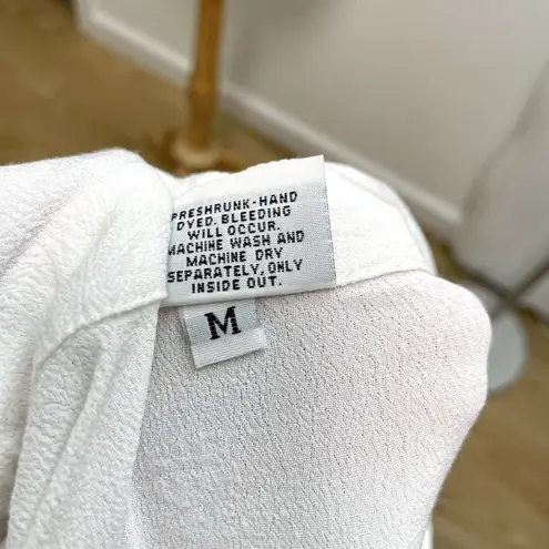 CP Shades Drop Shoulder Button Front 3/4 Sleeve Shirt Blouse White size Medium