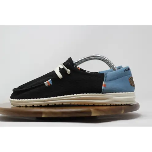 Hey Dude Wendy Chambray Off Black Boho Loafers Comfort Casual Shoes US 7