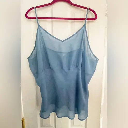 cj banks  Sheer Steel Blue Tank Top Camisole Size 2X