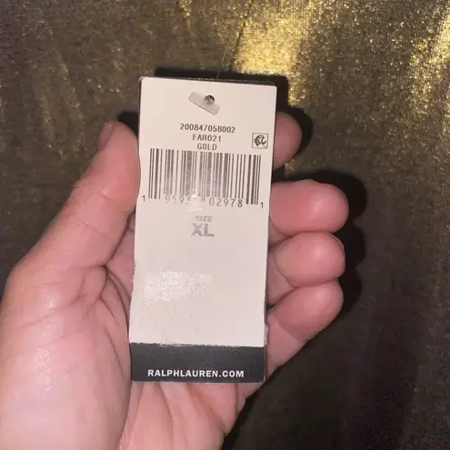 Ralph Lauren Nwt  GOLD METALLIC SHOET SLEEVE TURTLENECK TOP SIZE XL