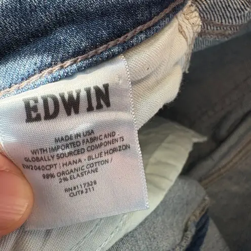 Edwin Hana blue jeans slim straight leg organic cotton/elastane women's 26 NWT