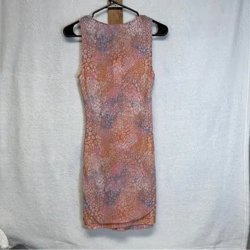 BB Dakota by Steve Madden Keep Me Wild Sleeveless Ruched Bodycon Dress Size S Orange