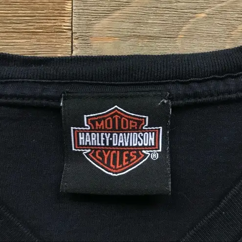 Harley Davidson Speed & Power V Neck Graphic Tee Black Size M