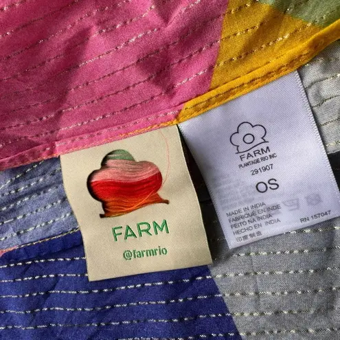 Farm Rio Palm Print Rainbow Crochet Accent Coverup Sarong One size