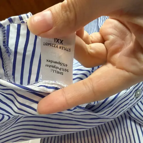 Tuckernuck POMANDER PLACE Blue Stripe Rae Blouse size xxl