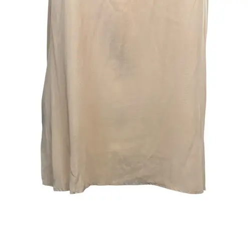 Vintage Bob Mackie Silk Tank Top & Button Down Set XL Peach Bamboo 100% Silk White