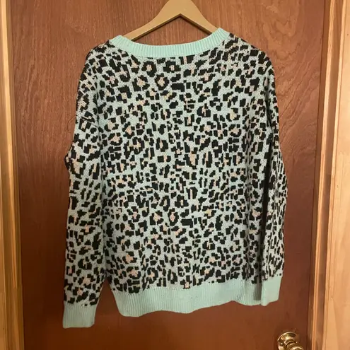 PINK - Victoria's Secret Cheetah Print Knit Oversized Sweater 