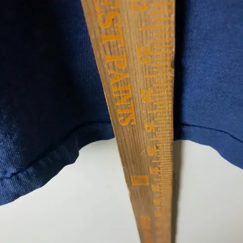 On Vacation T Shirt 80s Distressed Vintage Blue Large L USA Travel Leisure Solid