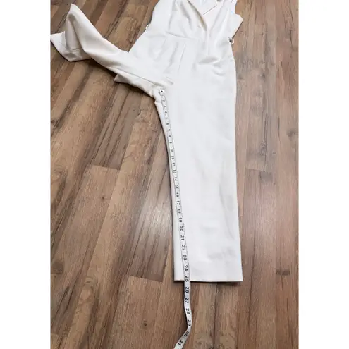 TART Sleeveless White Blazer Jumpsuit Women's Small Zip Back Minimalist Chic