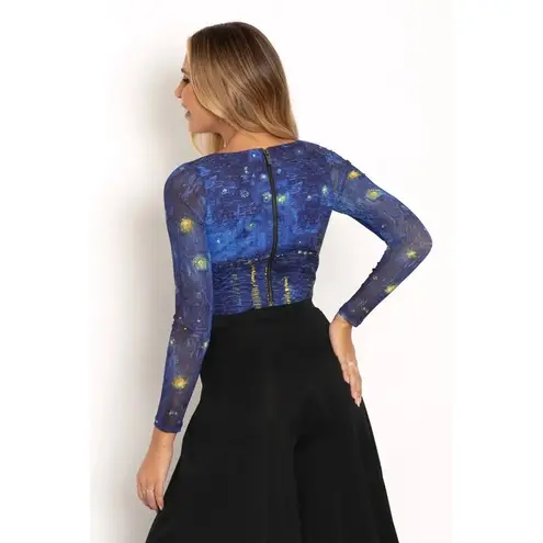 Blackmilk NWT Starry Night Over The Rhone Long Sleeve Corset Top AU 12 / US 8