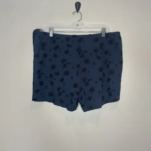 NWT Hatch Renata Maternity Shorts Navy Blue Floral Eyelet Size 3 L/XL