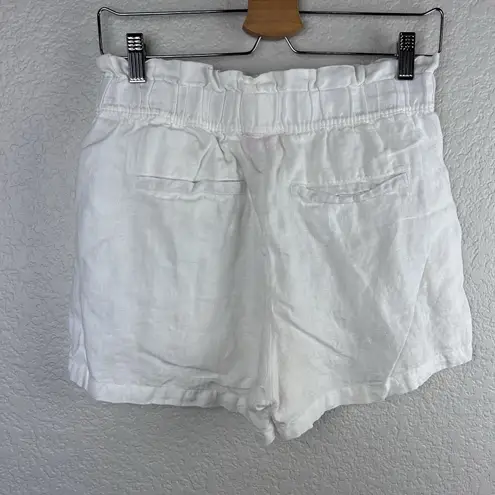 Isaac Mizrahi New York Women's 100% Linen Paperbag Waist Shorts Size S