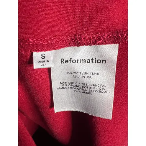 Reformation  Jeans Tam Knit Dress Size‎ Small Red Long Sleeve Henley Mini