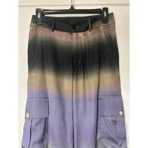 MISA Los Angeles Misa Neri Pants Cerulean Ombre Satin Size XS NWT w/ Flaws Pockets